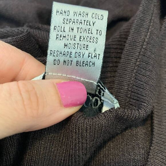 Style & Co Collection brown silk zipper knit jacket size XL - Picture 4 of 7